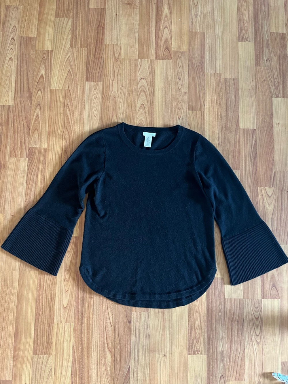 Max Studio Women's Black Bell-Sleeve Knit Top